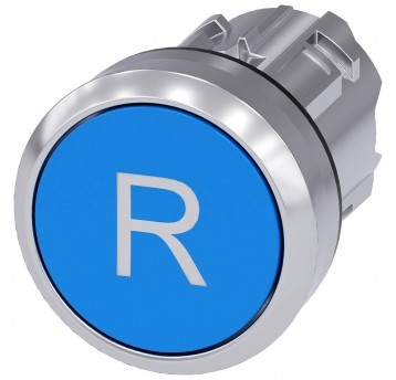 PRZYCISK D-B-X6 METAL POŁYSK NIEBIESKI NIEPODŚWIETLANY