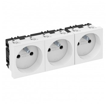 STD-F0 RW3 Gniazdo 0, potrójne, białe16A