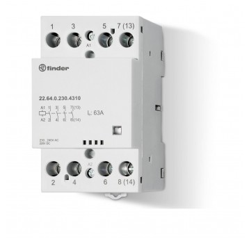 STYCZNIK MODUŁOWY 4 ZWIERNE 63A, WSKAŻNIK ZADZIAŁANIA, ZASILANIE CEWKI