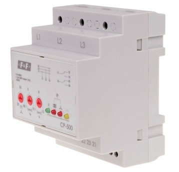 trójfazowy, Un=3x500V (bez N), 5 modułów PRZEKAŹNIK NAPIĘCIOWY