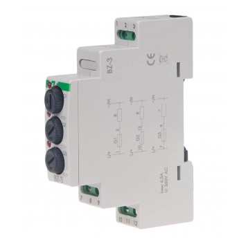 trójgniazdowy, maksymalny prąd wkładki 6.3 MODUŁ BEZPIECZNIKOWY