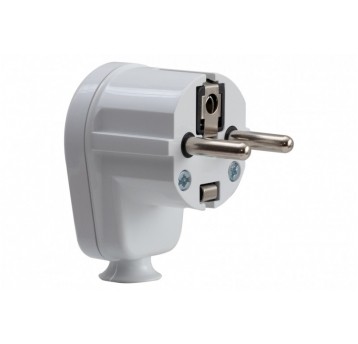 WTYCZKA 230V KĄTOWA BIAŁA UNI SCHUKO 2P+Z