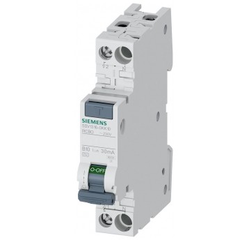 WYŁĄCZNIK KOMBINOWANY RCBO, 1+N, 1 MODUŁOW 6KA, TYP AC, 30MA, B10A