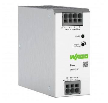 zasilacz impulsowany po stronie pierwotnej; Base; 1-faz.; napięcie wyjściowe 24 V DC; prąd wyjściowy 20 A; LED DC OK