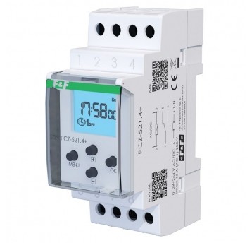 Zegar programowalny tygodniowy 16A 1P 24‑264 V AC/DC, NFC, iOS, Android