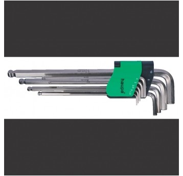 Zestaw kluczy imbusowych 1,5-10 mm grot kulowy ekstra długie